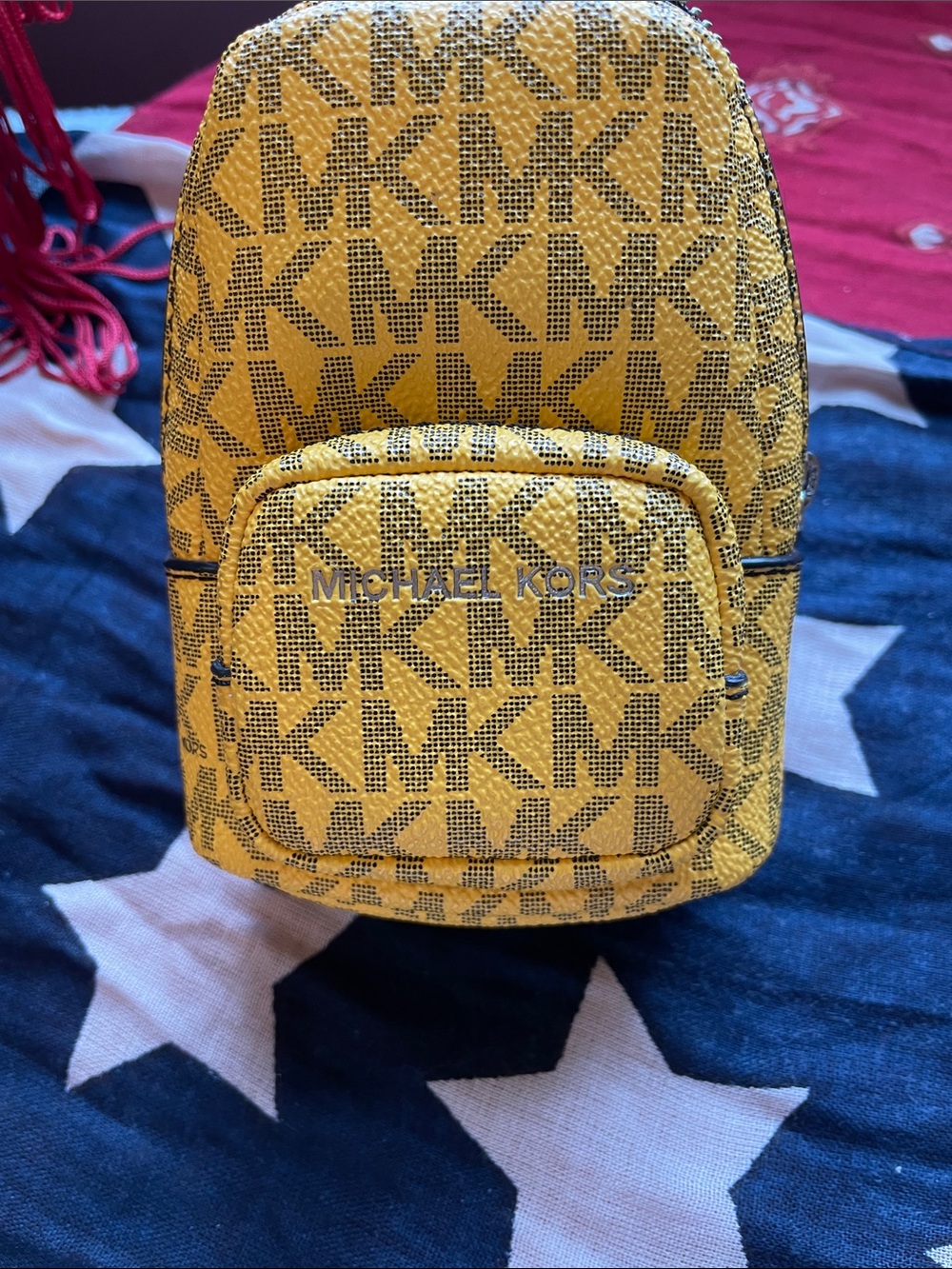 Michael Kors Yellow MK Monogram Mini Backpack - Picture 1 of 11